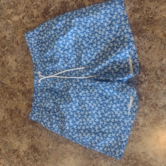 Lands' End Other - Lands' End blue palm tree swim trunks size medium